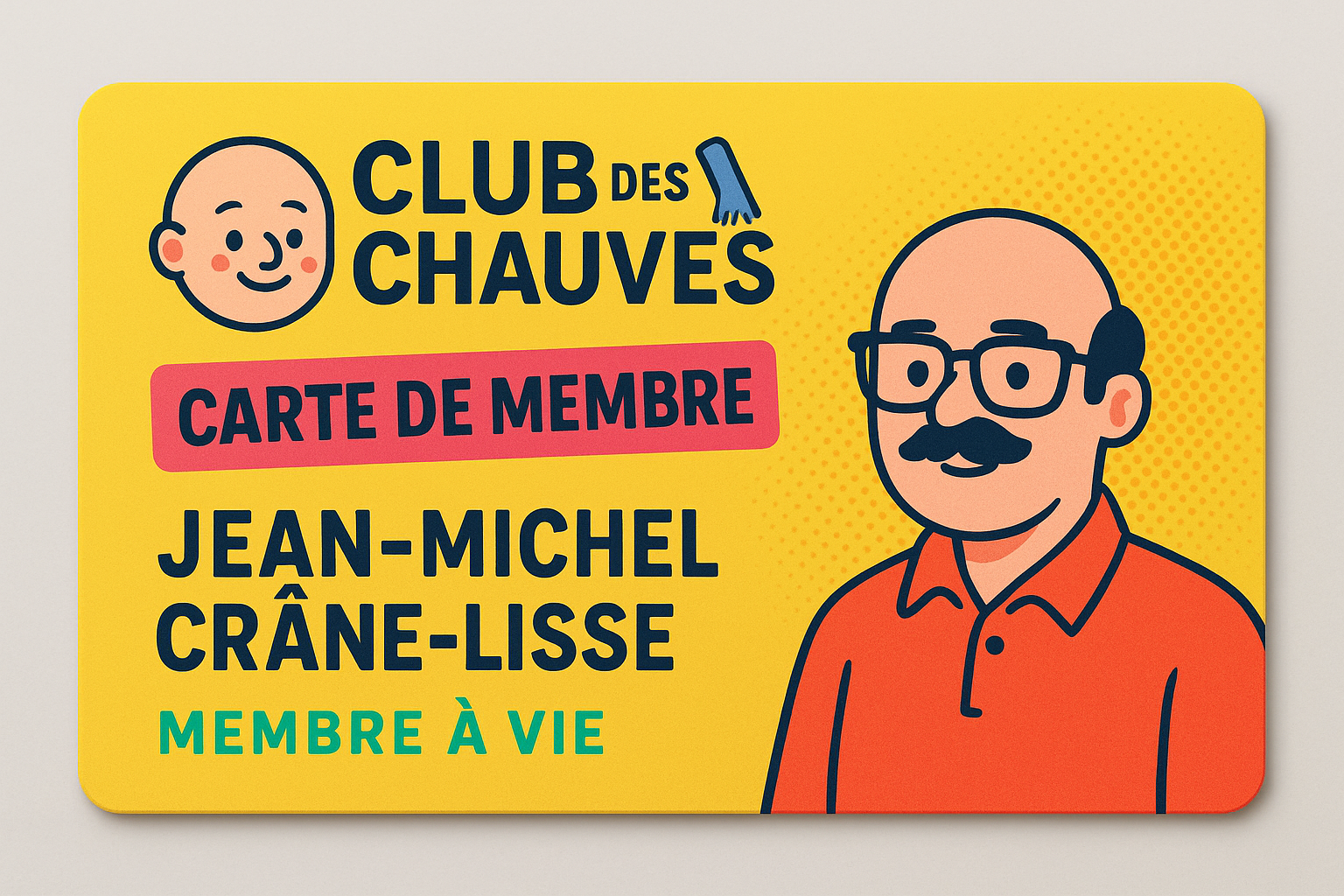 Carte de membre du Club des Chauves
